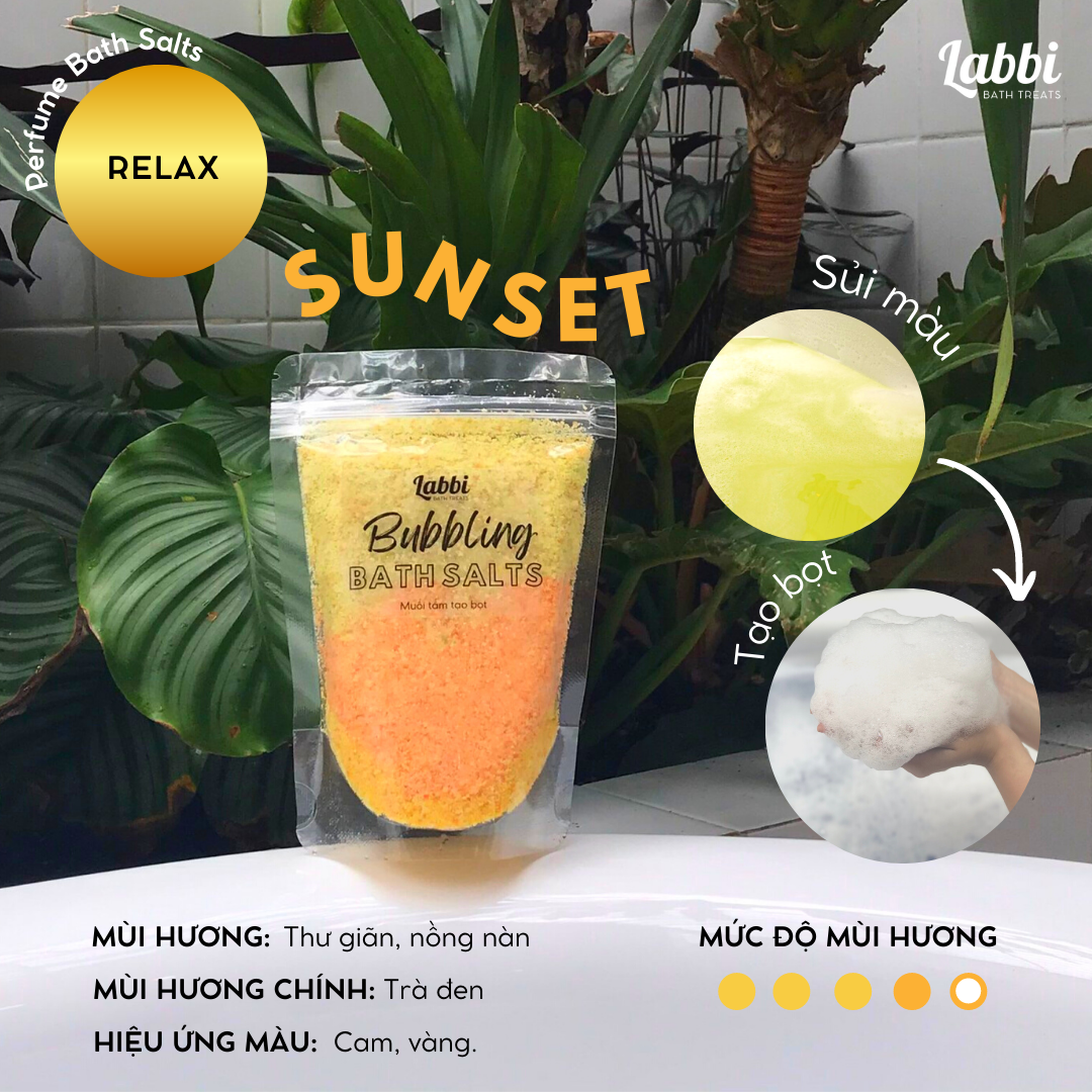 SUNSET [Labbi] Tạo bọt bồn tắm / Muối tắm tạo bọt / Bubble Salts