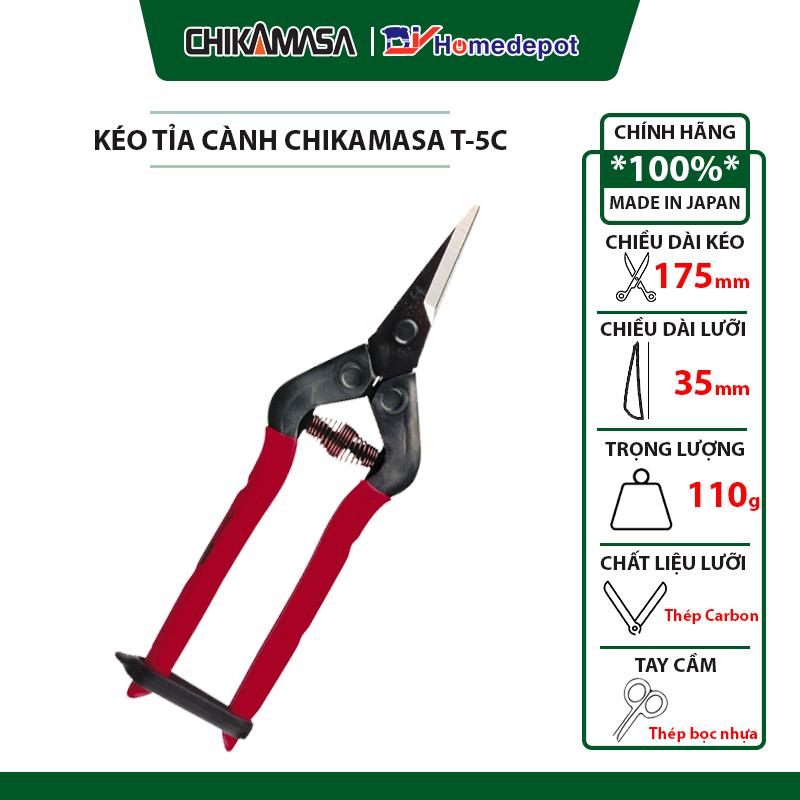 Kéo tỉa cành cao cấp Nhật Bản Chikamasa T-5C