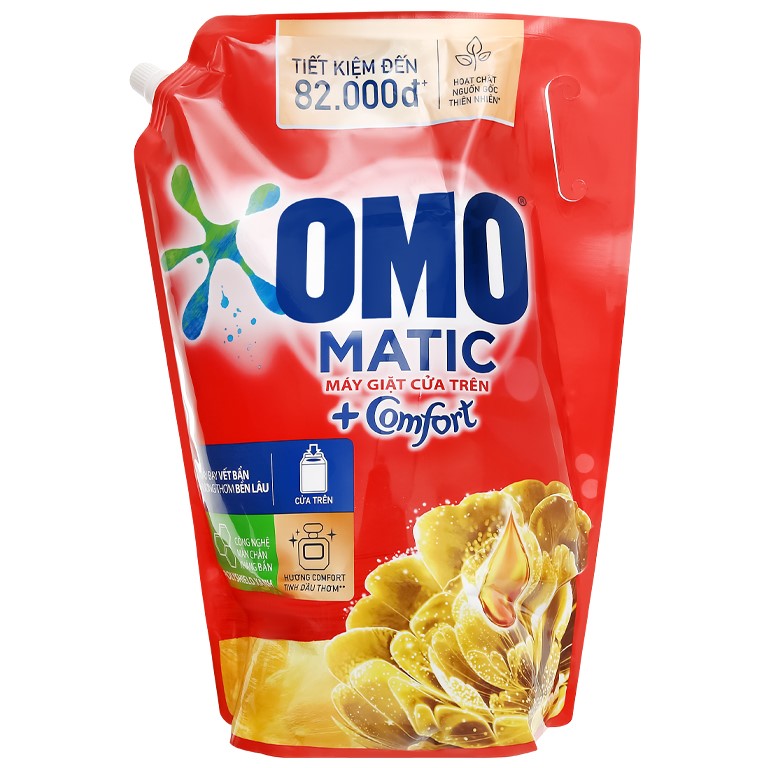 Nước giặt OMO Matic Comfort hương Tinh dầu thơm cho máy giặt cửa trên / cửa trước túi 3.7kg