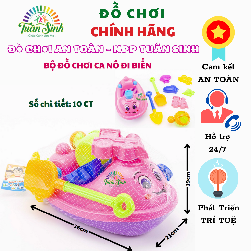 Đồ chơi xúc cát - Ca nô đi biển Long Thủy Toys - Đồ chơi an toàn Việt Nam