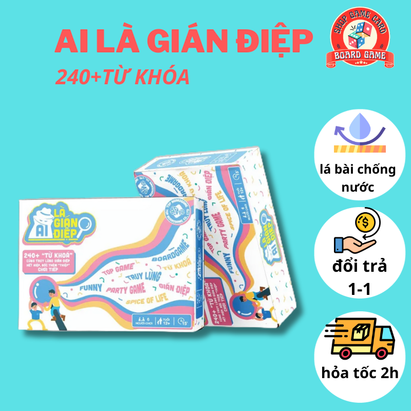 Thẻ bài ai là gián điệp weplay 240 từ khóa keyword boardgame truy lùng spy we play trò chơi nhóm bạn giải trí xả stress