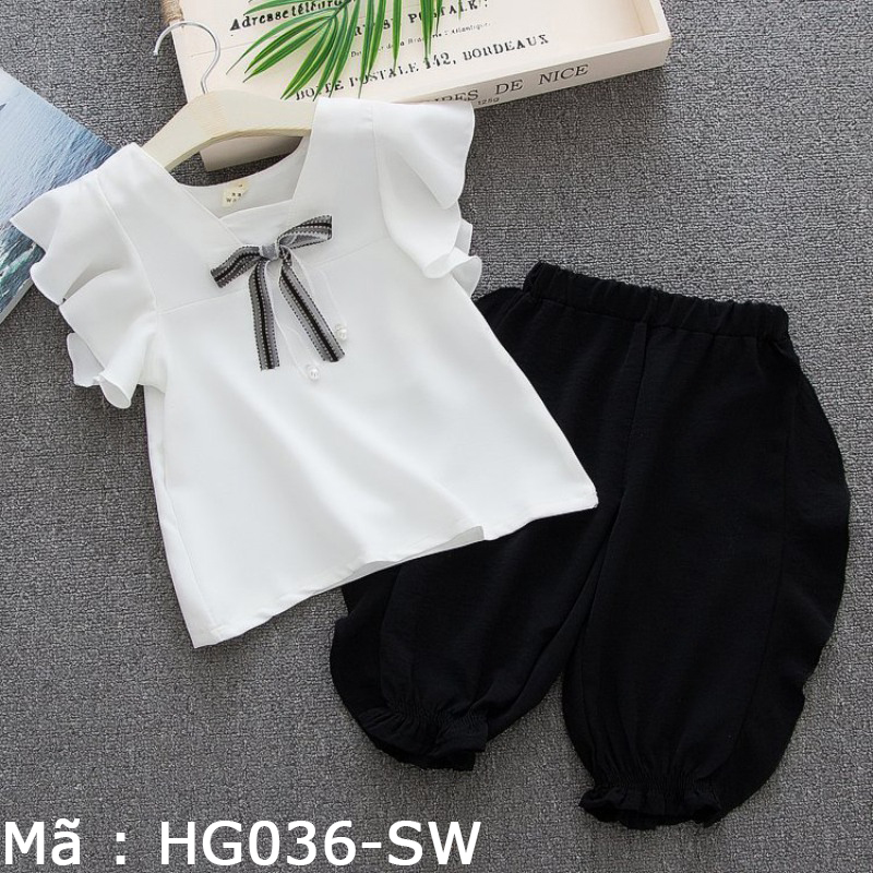 Children boutique outfit clothing Baby girls clothes set with cute ruffles sleeve. Cotton cool summer wear-hg036 - 4