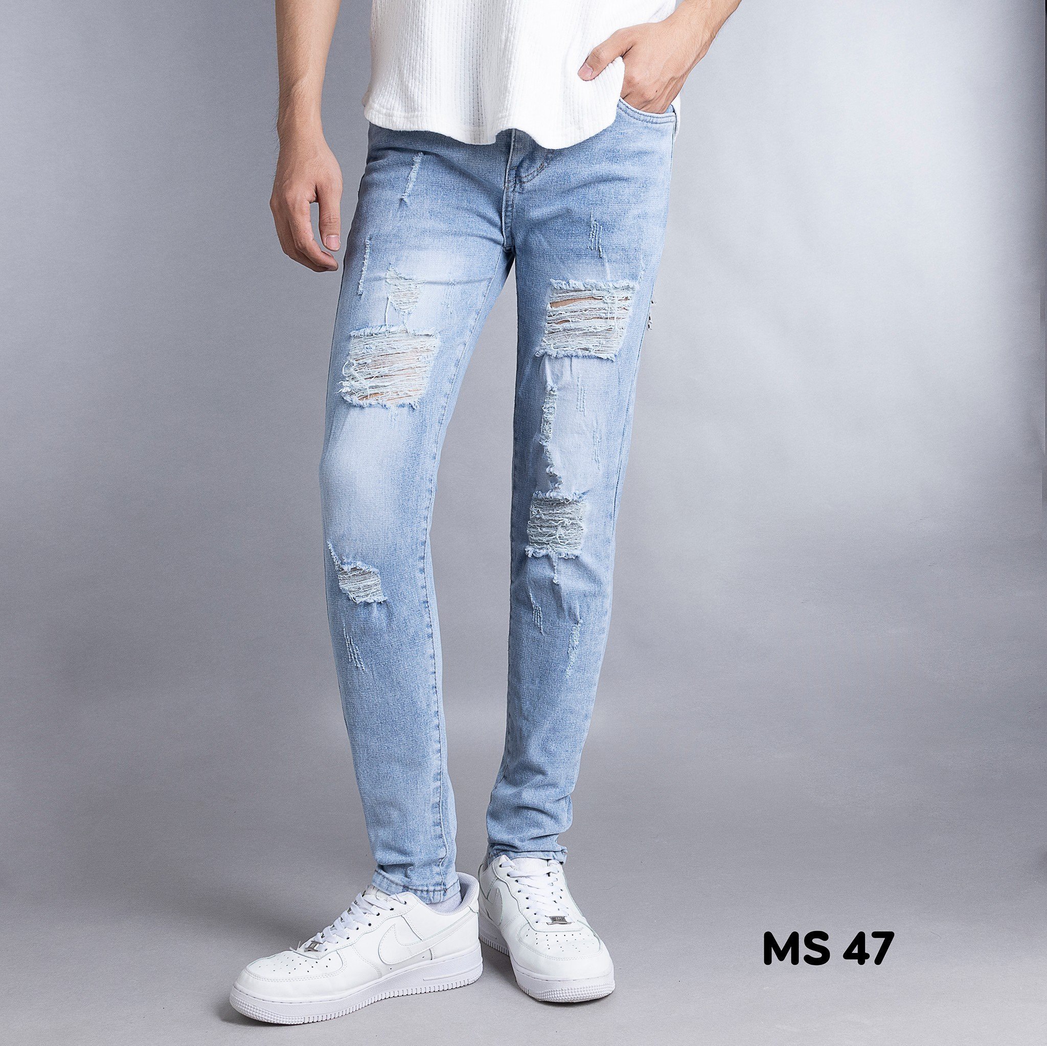 Quần jean nam Nuba59 chất liệu bò cao cấp co dãn 4 chiều form dáng skinny