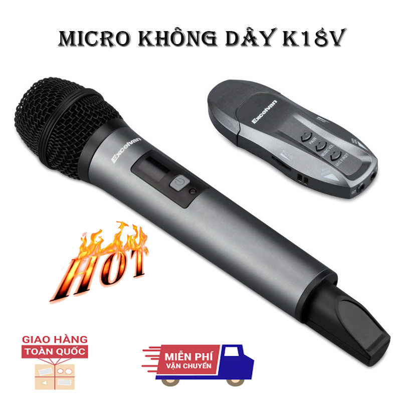 [HCM](Sale 50%) Nơi Bán Micro Không Dây Bluetooth Micro Không Dây K18V Hát Karaoke Chuyên Nghiệp Độ Nhạy Lọc Âm Cao Chống Nhiễu Chống Hú Chống Rè Cực Đỉnh Bảo Hành 12 Tháng.