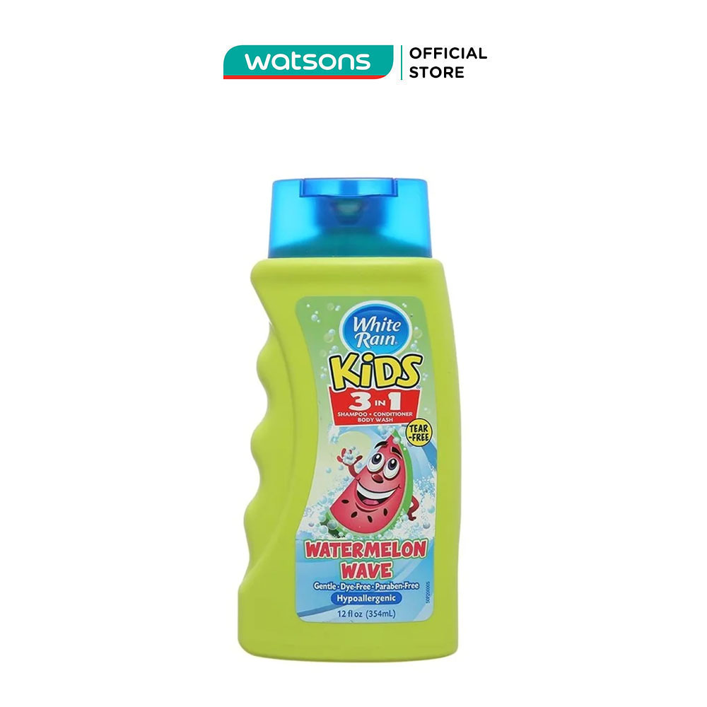 Sữa tắm gội white rain kids 3 in 1 dành cho trẻ em hương dưa hấu watermelon wave 354ml