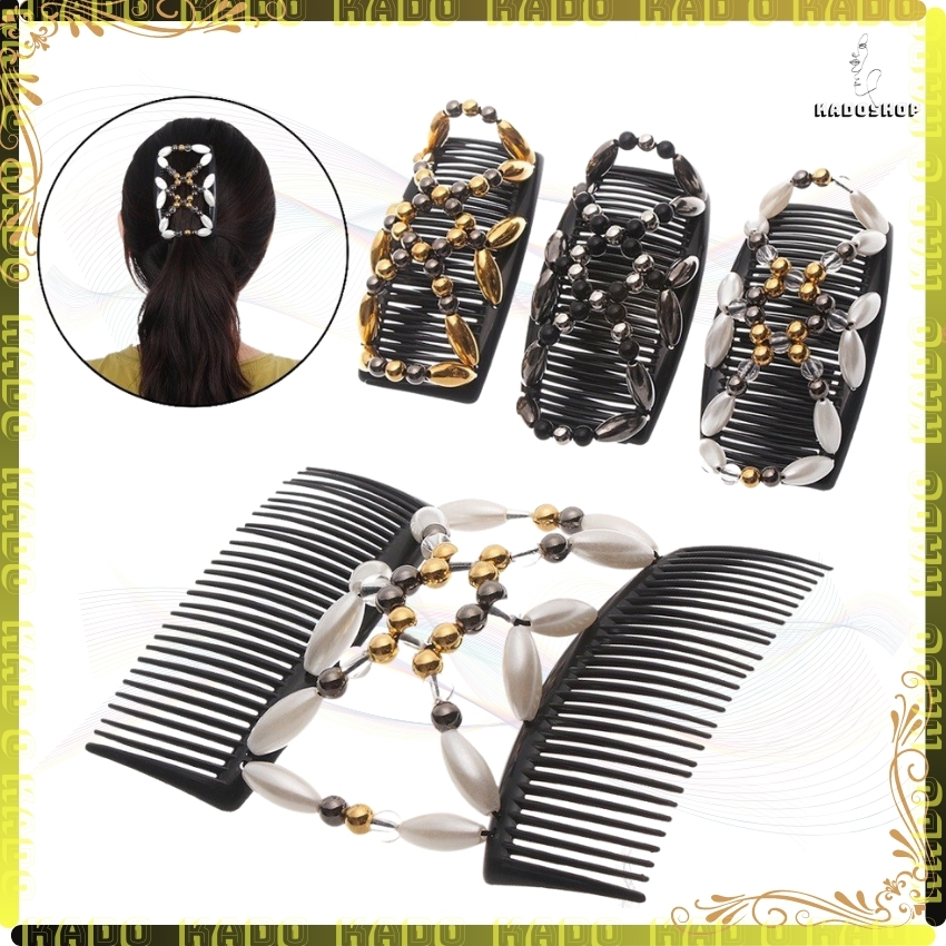 Kẹp Tóc Đa Năng Hàn Quốc Xỏ Hạt Co Giãn  - Kẹp Được Mọi Kiểu Tóc