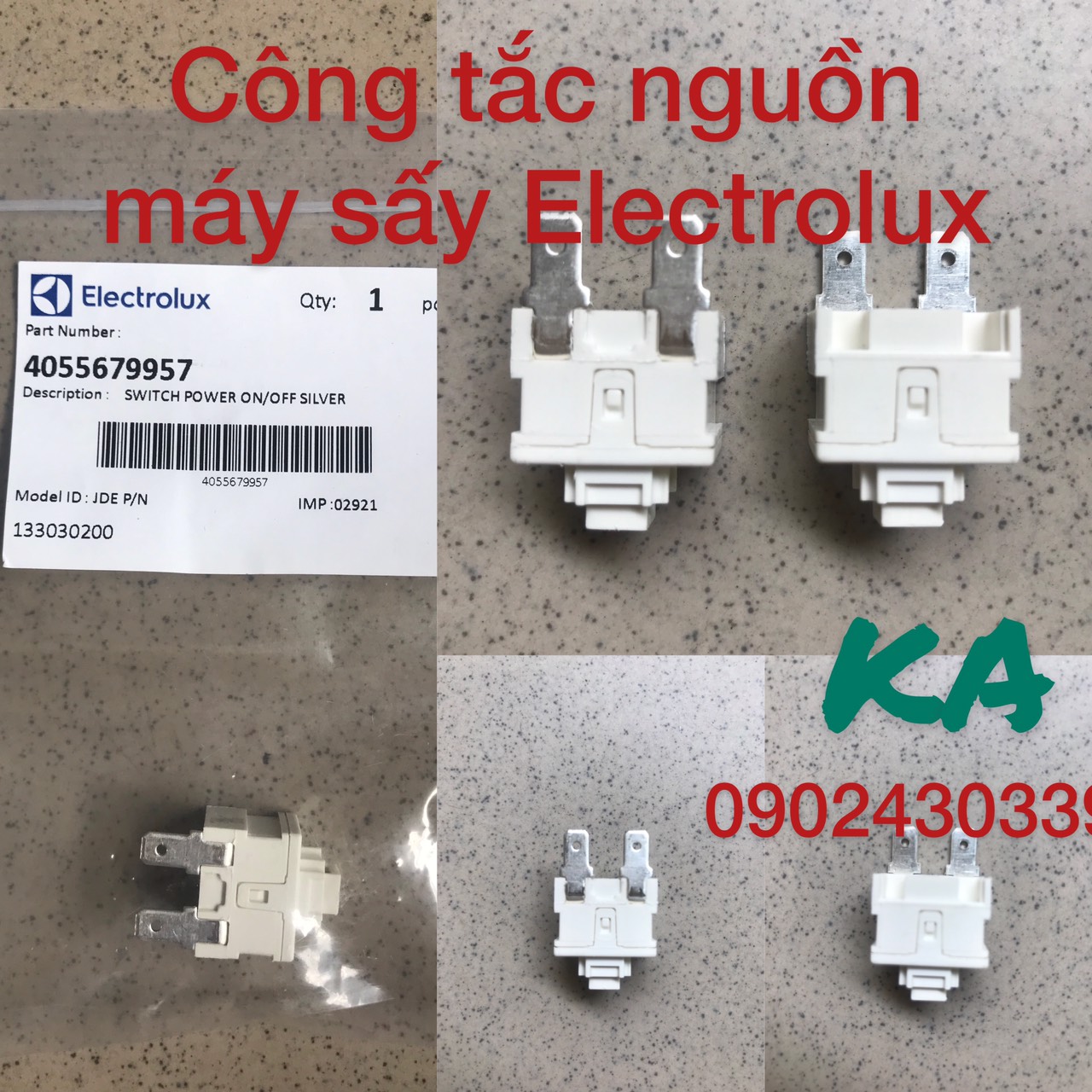 Công tắc nguồn dùng cho máy sấy electrolux
