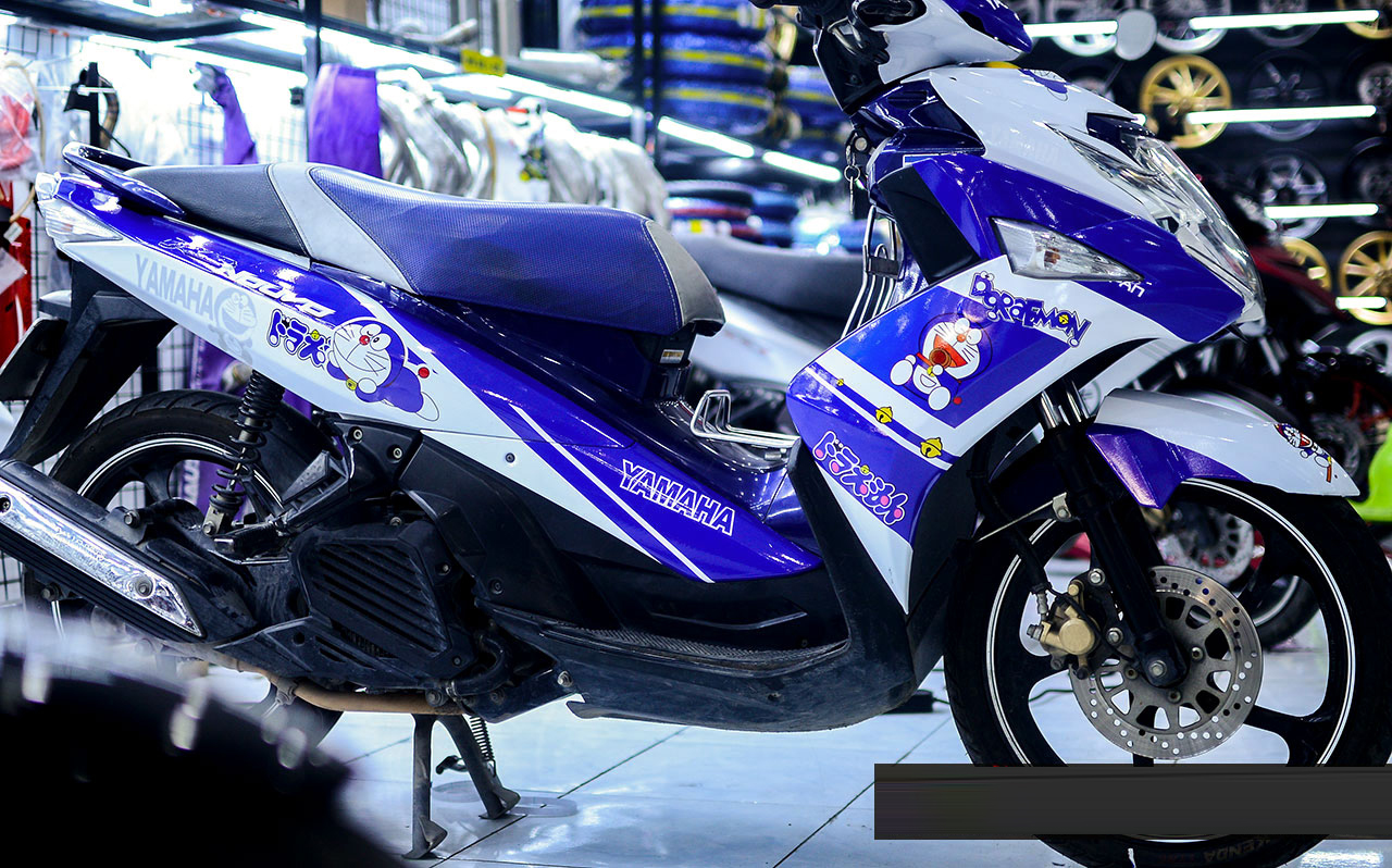 Tem trùm Nouvo SX xanh trắng doremon - Độ dán team trùm decal xe máy Nouvo SX xanh trắng doremon - Team trùm decal xe máy Nouvo rẻ đẹp và chất