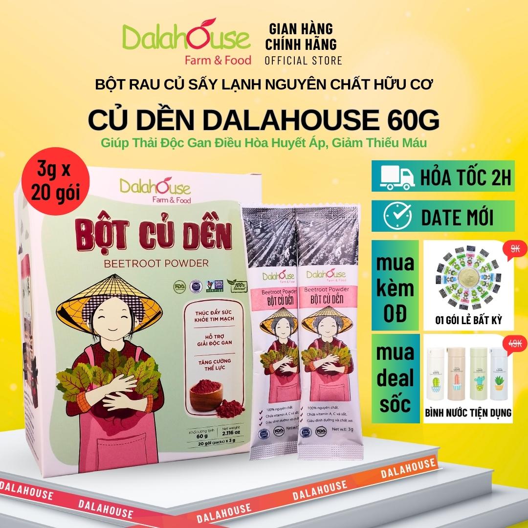 Bột củ dền dalahouse 60g - đẹp da, chống lão hóa da, bổ sung chống oxy hóa - bột rau hữu cơ sấy lạnh nguyên chất