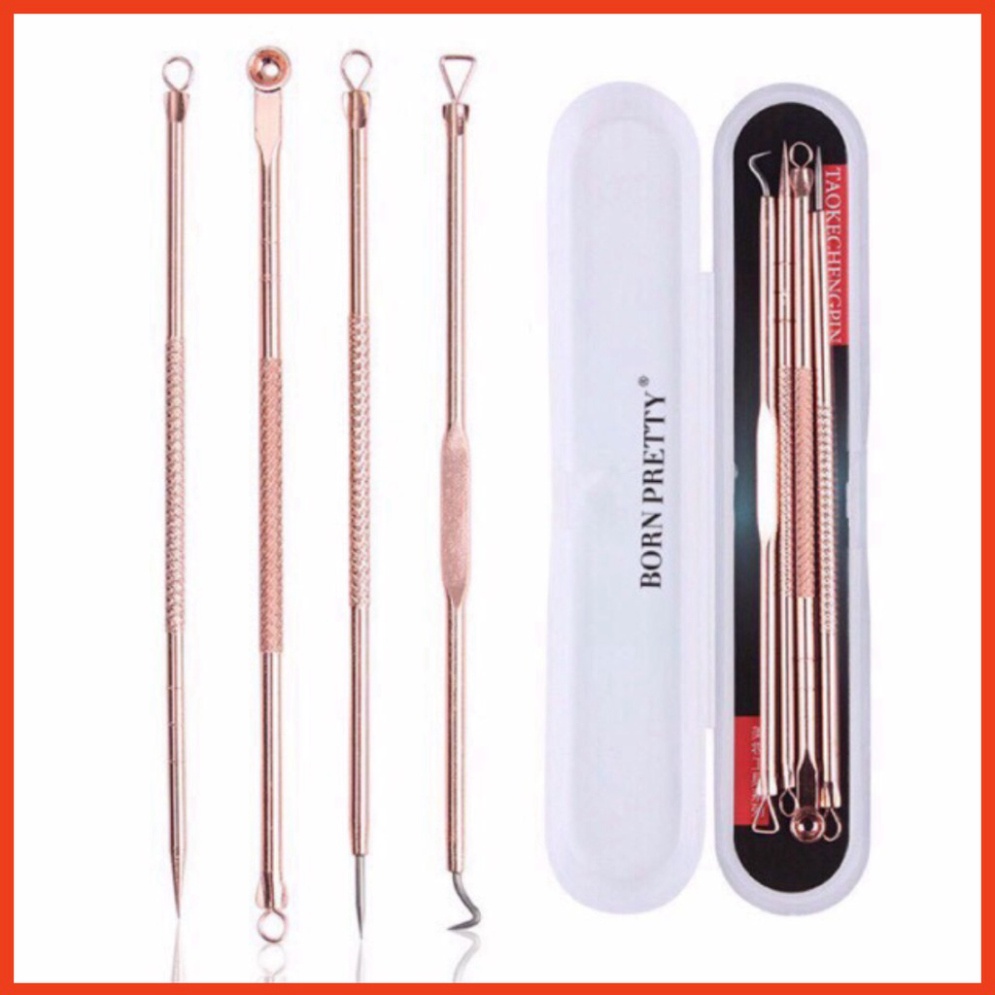 Nặn Mụn bộ 4 cây nặn mụn chuyên nghiệp Da Năng hộp nhựa