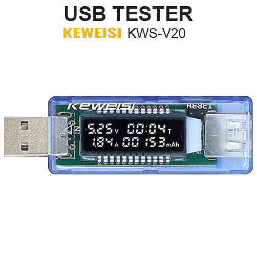 Đo dòng điện sạc điện thoại usb tester kws-v20 usb đo điện áp usb đo điện áp sạc điện thoại kiểm tra sạc nhanh