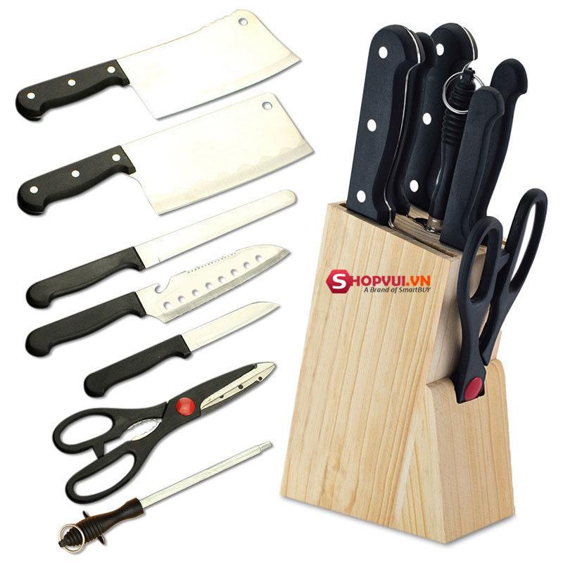 Bộ Dao Kéo 7 Món Kèm Đế Dắt Dao Gỗ - Bộ Dao 7 Món - Dao Thép Không Gỉ - Dụng Cụ Phòng Bếp - Dụng Cụ Phòng Ăn - Dụng Cụ Phòng Khách - Dụng Cụ Nấu Ăn - Dụng Cụ Hỗ Trợ Bếp - Thực Phẩm Ăn Uống ,Thiết Kế Sang Trọng Bền Bỉ
