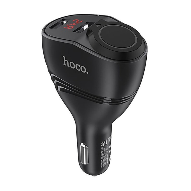 [BH 12 Tháng] Tẩu Sạc Xe Hơi Hoco Z34 2 Cổng Sạc USB, 1 Cổng Châm Thuốc