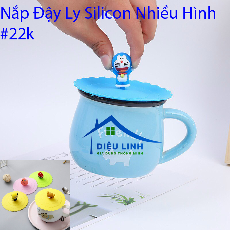Nắp đậy ly cốc bằng silicon nhiều hình cute,