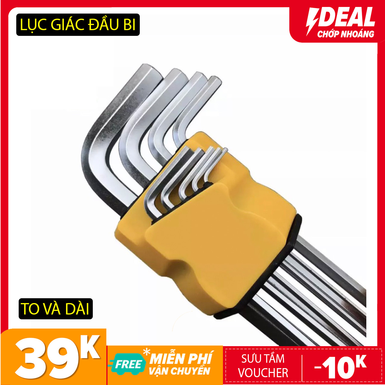 Bộ lục giác đầu bi 9 chi  tiết Yamato - Hợp kim cao cấp