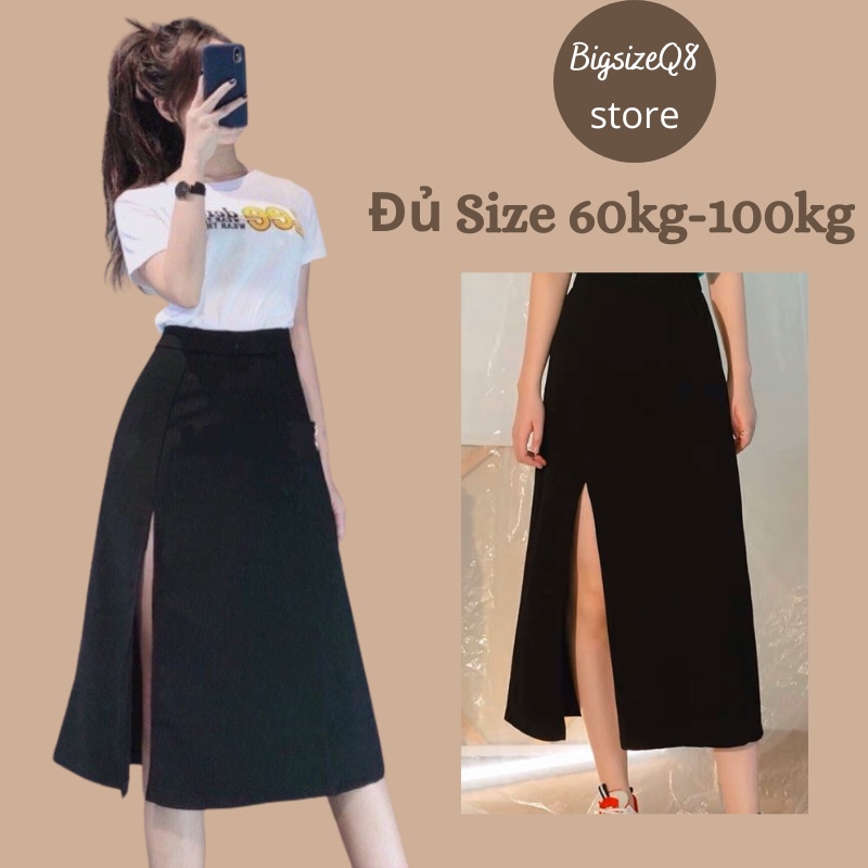 Chân váy xẻ đùi bigsize 60kg đến 100kg