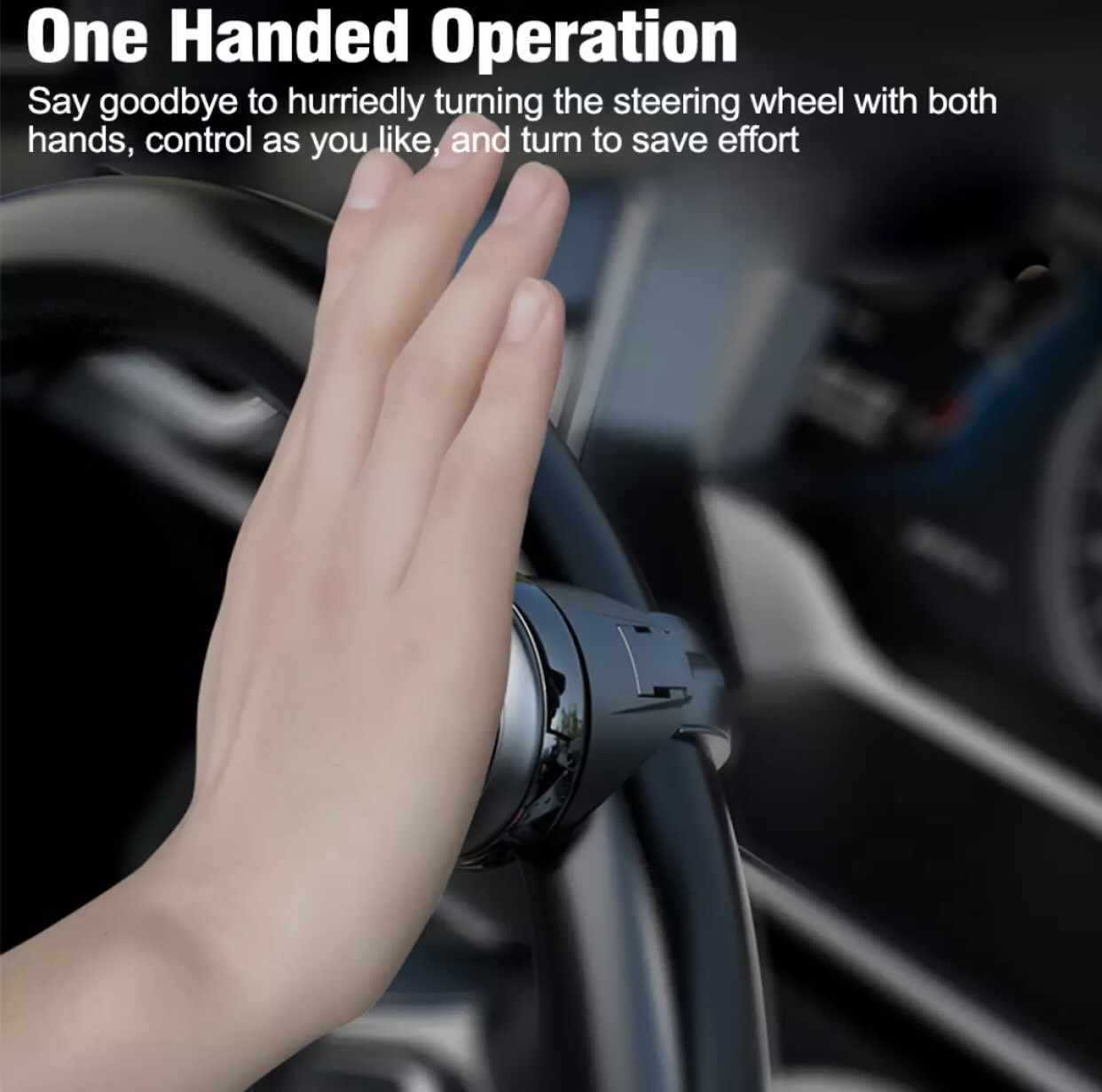 Con quay điều khiển vô lăng xe ô tô 360 độ _ Trợ lực tay lái xe hơi Q09