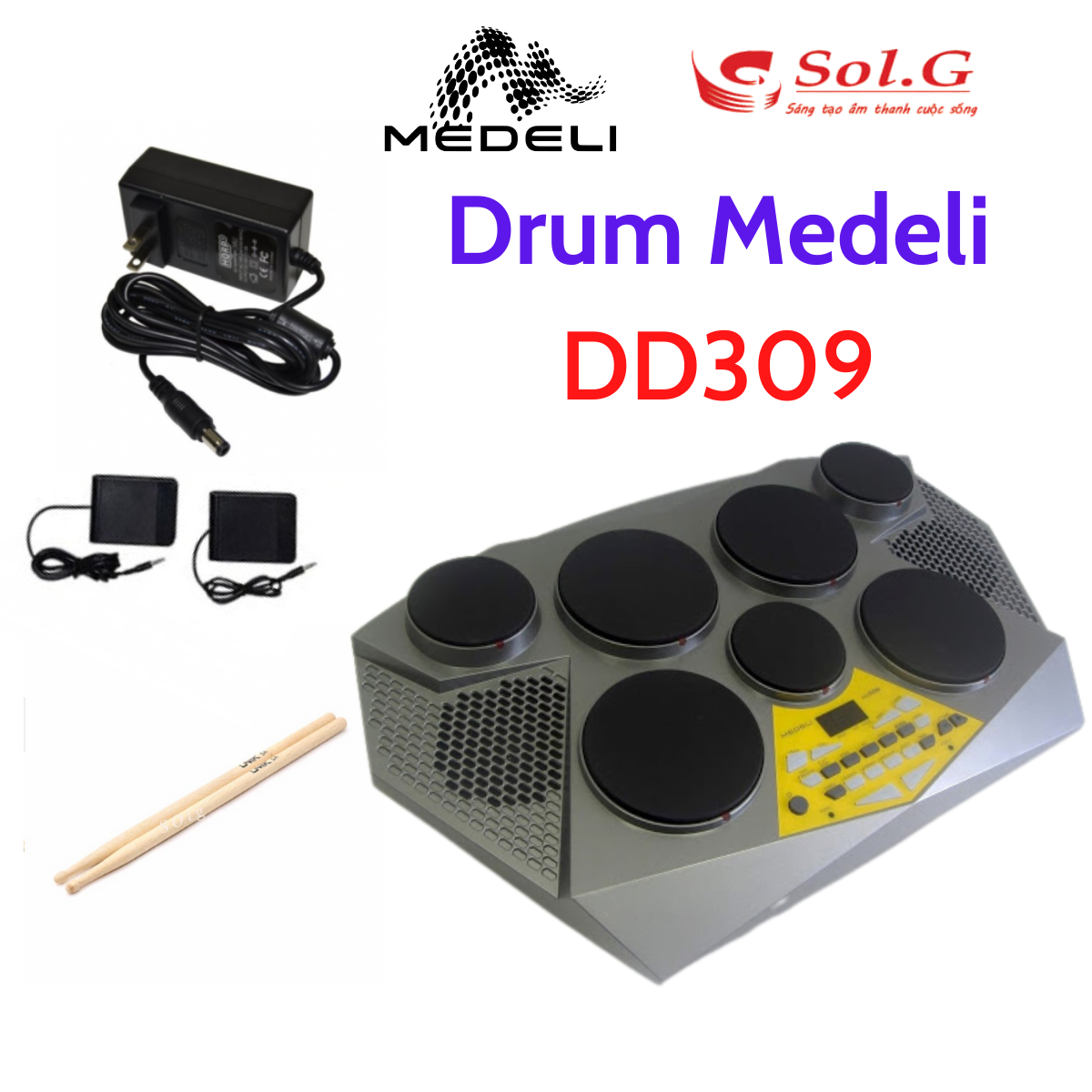 Trống điện tử DD309 Medeli cho người mới tập chơi cao cấp