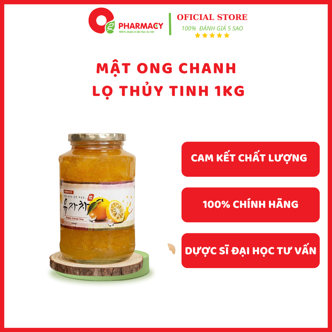 Mật ong chanh lọ thủy tinh 1kg
