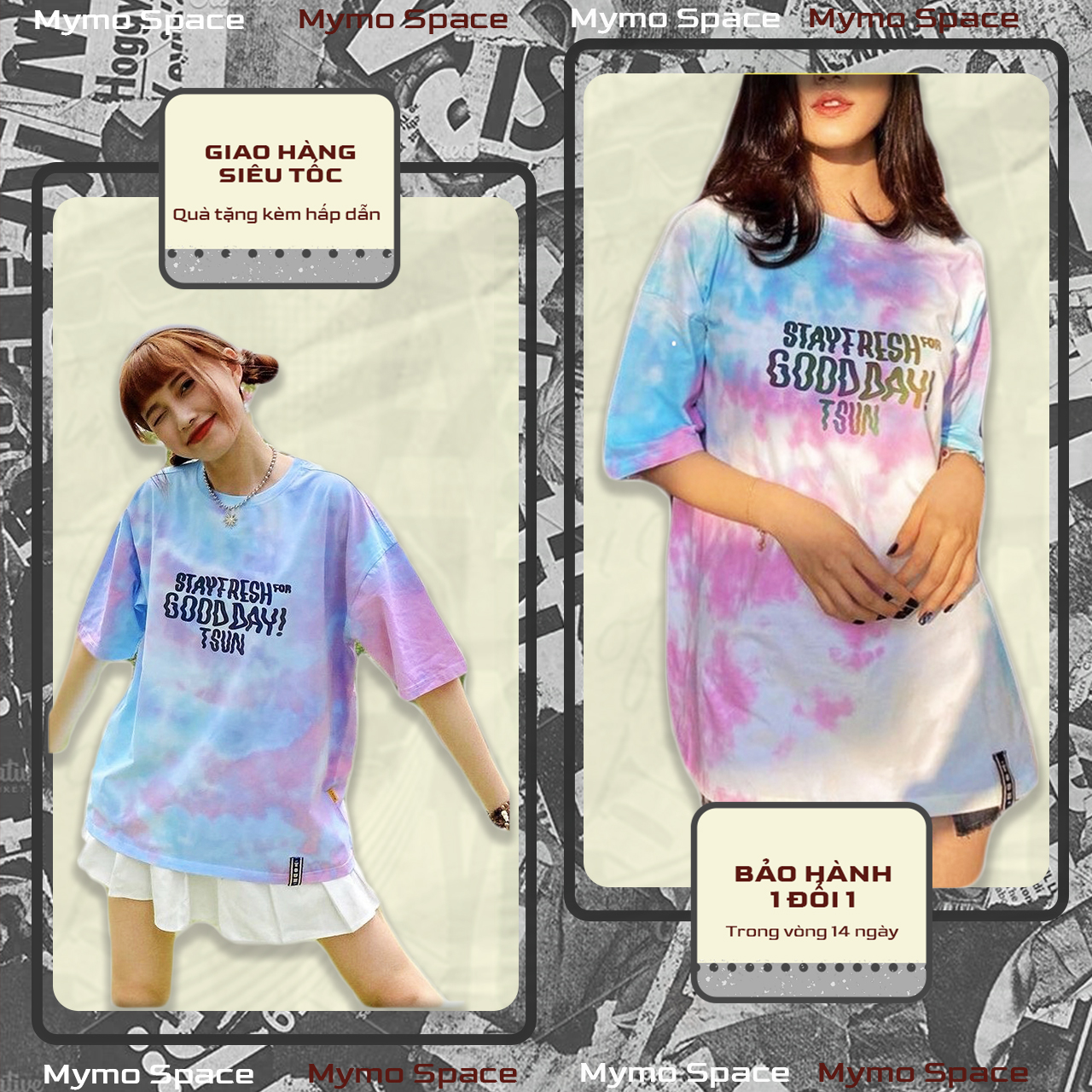 [Có Feedback] Áo Thun Tiedye Ice Cream Tsun | TẶNG GIẤY THƠM-Áo Thun T Sun Phản quang 7 màu | 100% COTTON Form chuẩn unisex