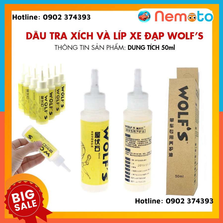 Dầu tra xích xe đạp wolf's - rẻ nhất tp.hcm