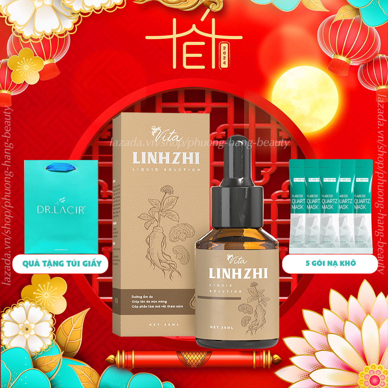 Sâm Tái tạo Da LinhZhi loại bỏ mụn, thâm, da xỉn màu, lỗ chân lông to, sạm nám da sau 1 liệu trình