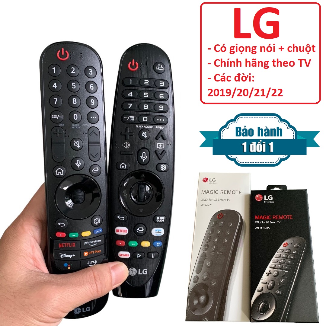 Điều khiển tivi LG giọng nói chính hãng theo TV, Remote tv LG thông minh chuột bay các đời 2018-2022, đầu bấm từ xa lg mr19, mr20, mr21, mr22