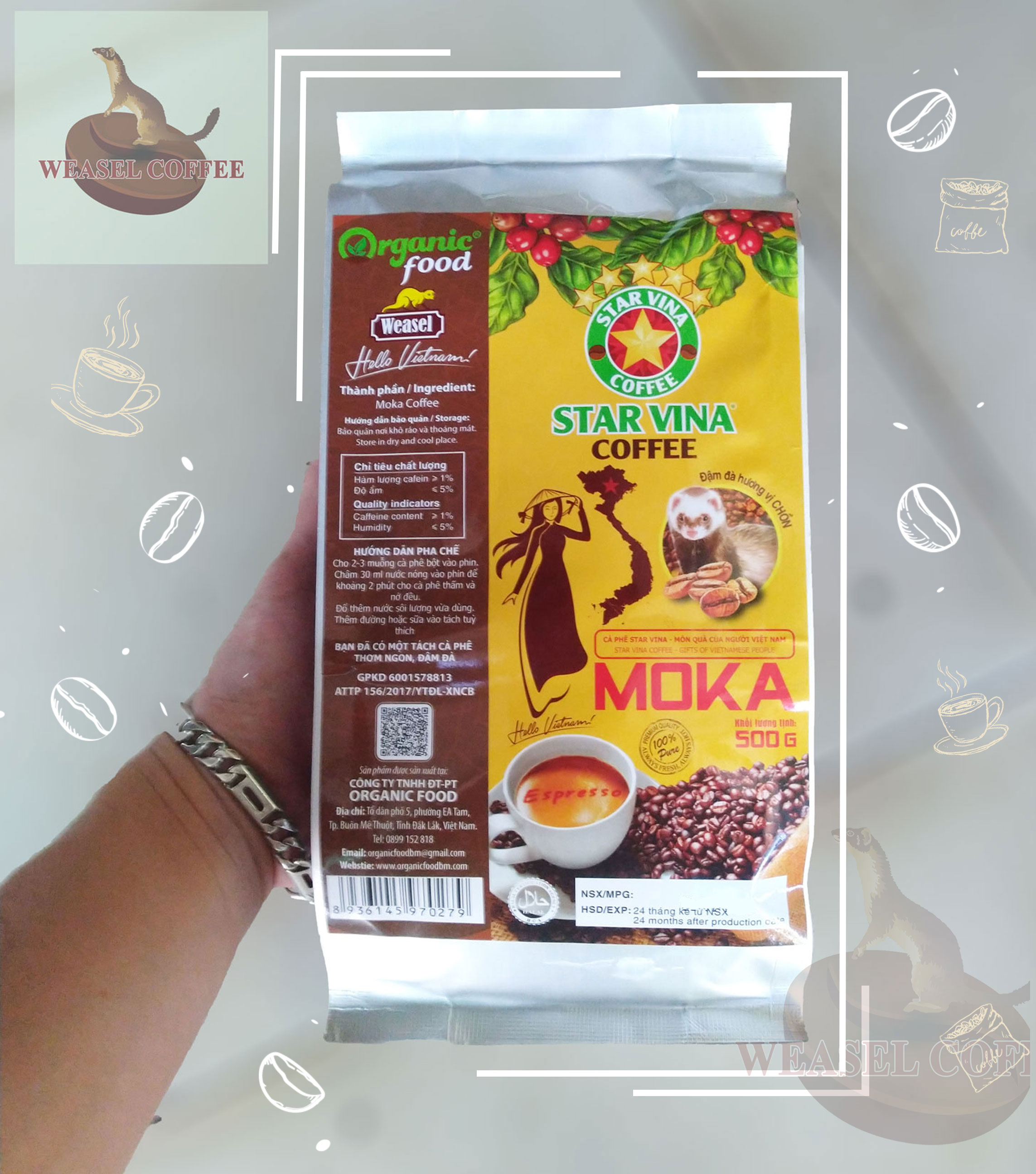 Combo 2 túi - cà phê moka hương chồn