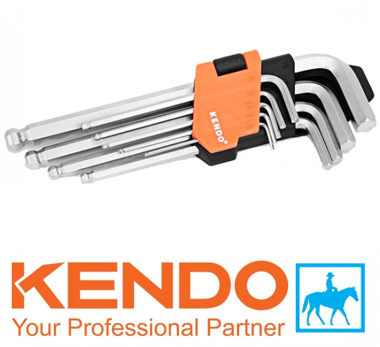 Bộ 9 lục giác đầu bi 1.5mm - 10mm crv kendo 20736