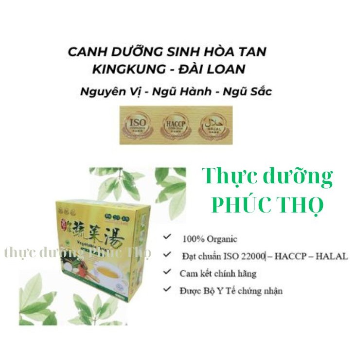 CANH DƯỠNG SINH ĐÀI LOAN - LOẠI HÒA TAN (HỘP 60 GÓI) - Vegetable Drink