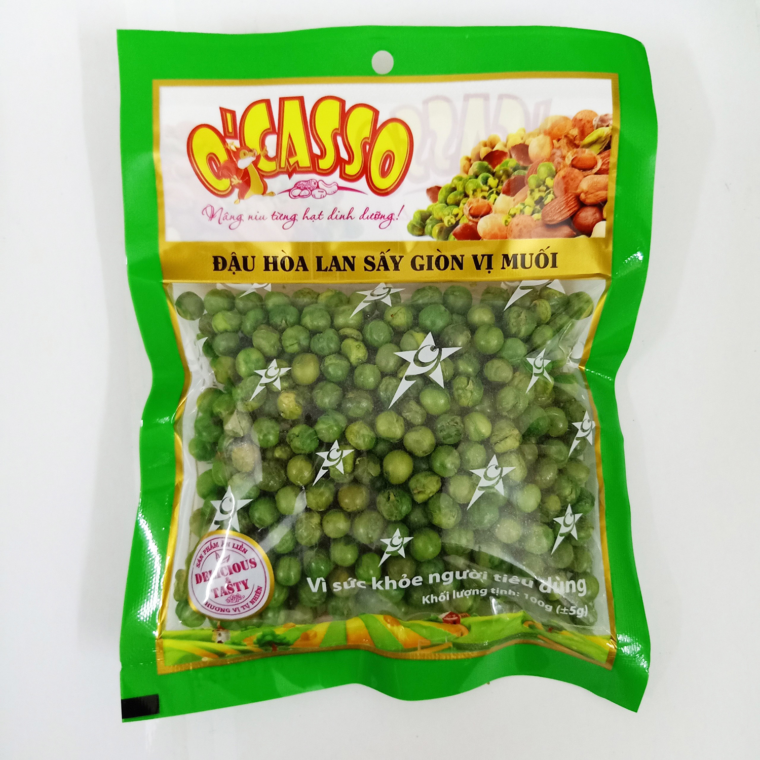 Đậu Hòa lan (Đậu Hà Lan) Sấy Giòn Vị Muối OCasso 100g