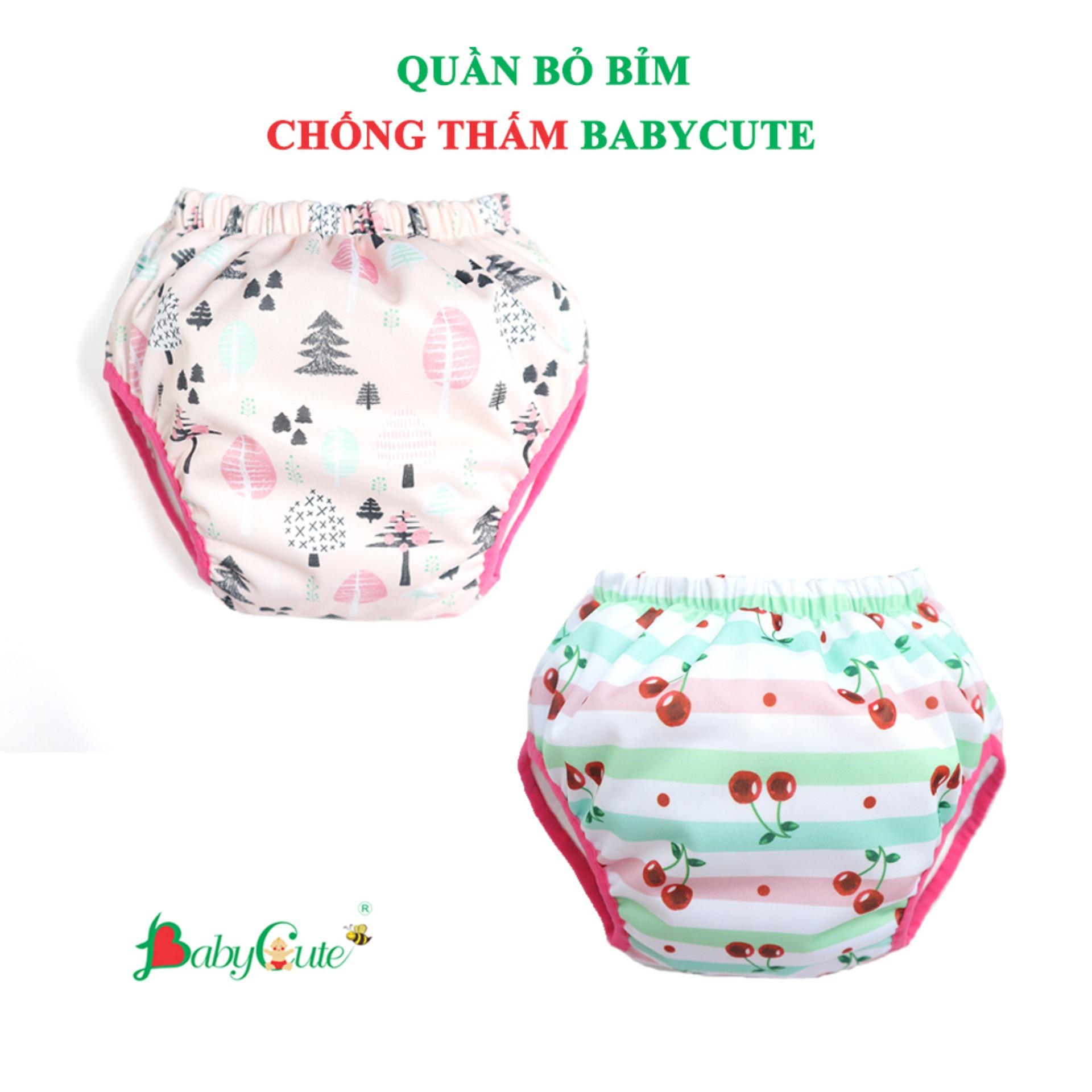 Combo 2 Quần bỏ bỉm chống thấm BabyCute size L (14-24kg) mẫu bé Gái