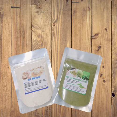 Combo bột trà xanh 100gr + bột yến mạch 100gr