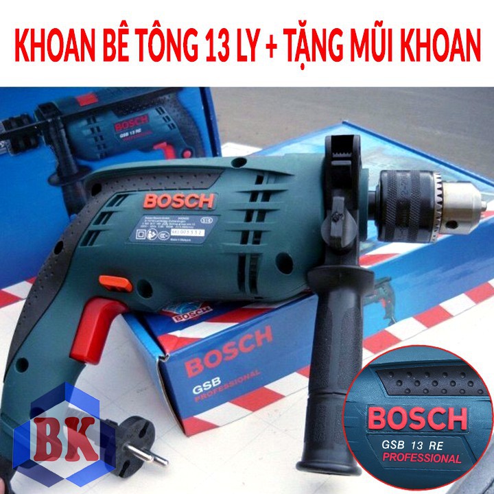 Máy khoan tường sắt gỗ khoan 13 ly professional gsb 13re bảo hành toàn quốc