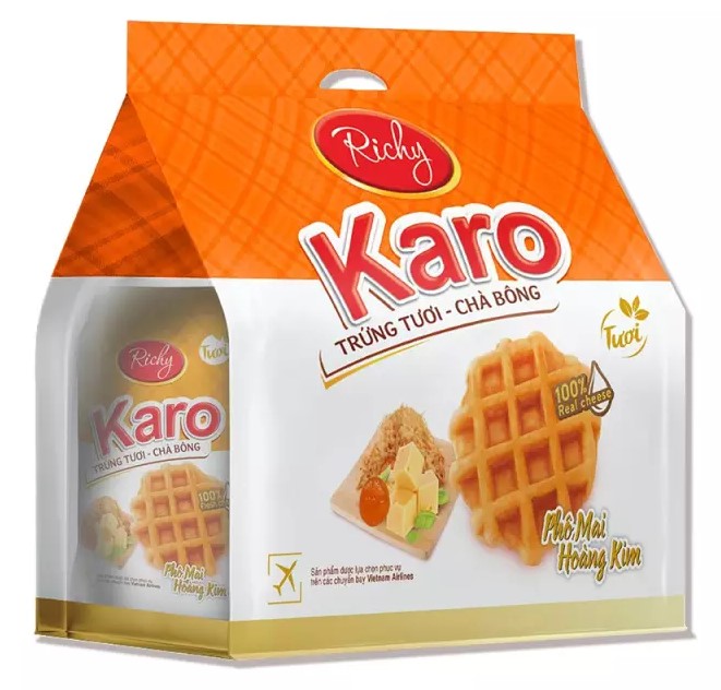 Combo 5 gói bánh karo vị phô mai hoàng kim x 6 bánh ngon tuyệt vời