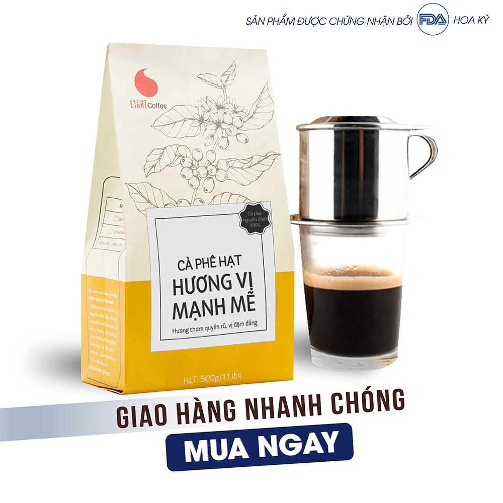 Cà phê nguyên chất Hạt Hương vị mạnh mẽ Light Coffee Gói 500g
