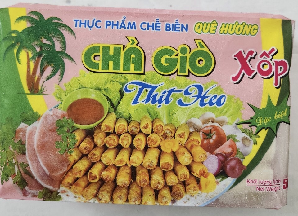 Chả giò xốp thịt heo quê hương gói 500gr - 30 cuốn- hàng đông lạnh- giao hoả tốc 2h hcm