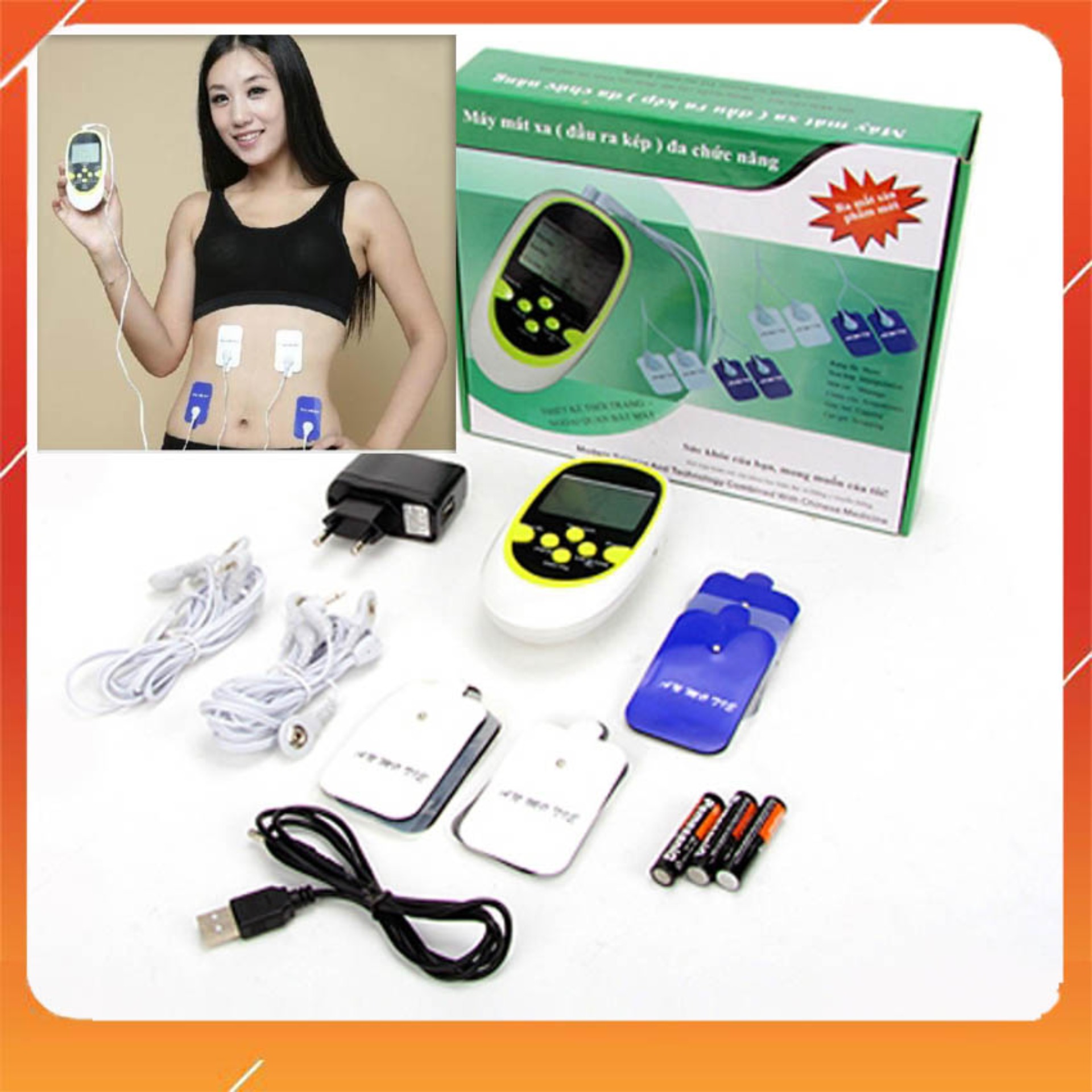 Máy massage trị liệu xung điện hồi phục chức năng vận động 8 miếng dán VT01