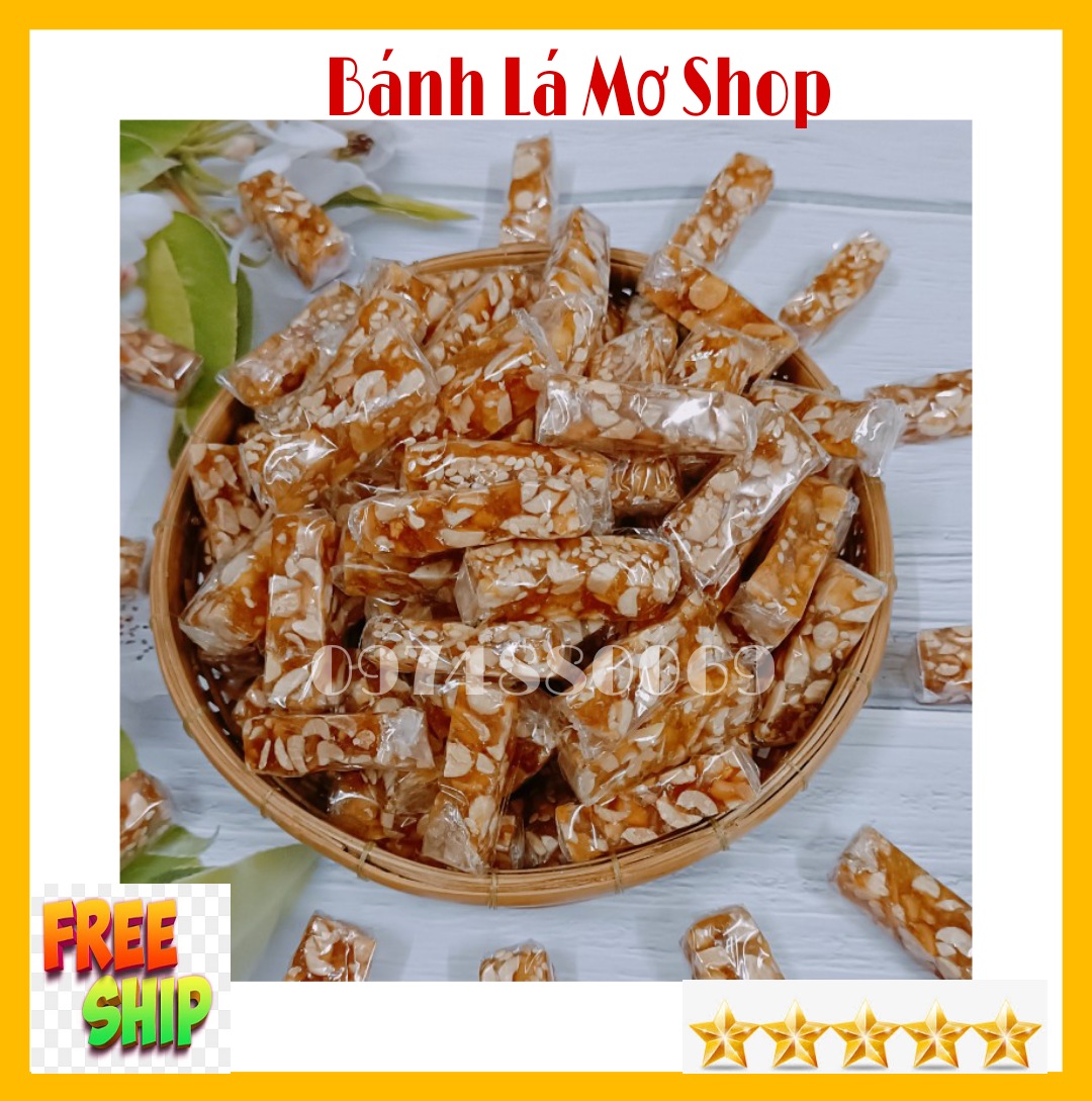 {FREESHIP} 1kg  Kẹo mè xửng mềm dẻo ít ngọt Bến Tre  - BÁNH LÁ MƠ SHOP
