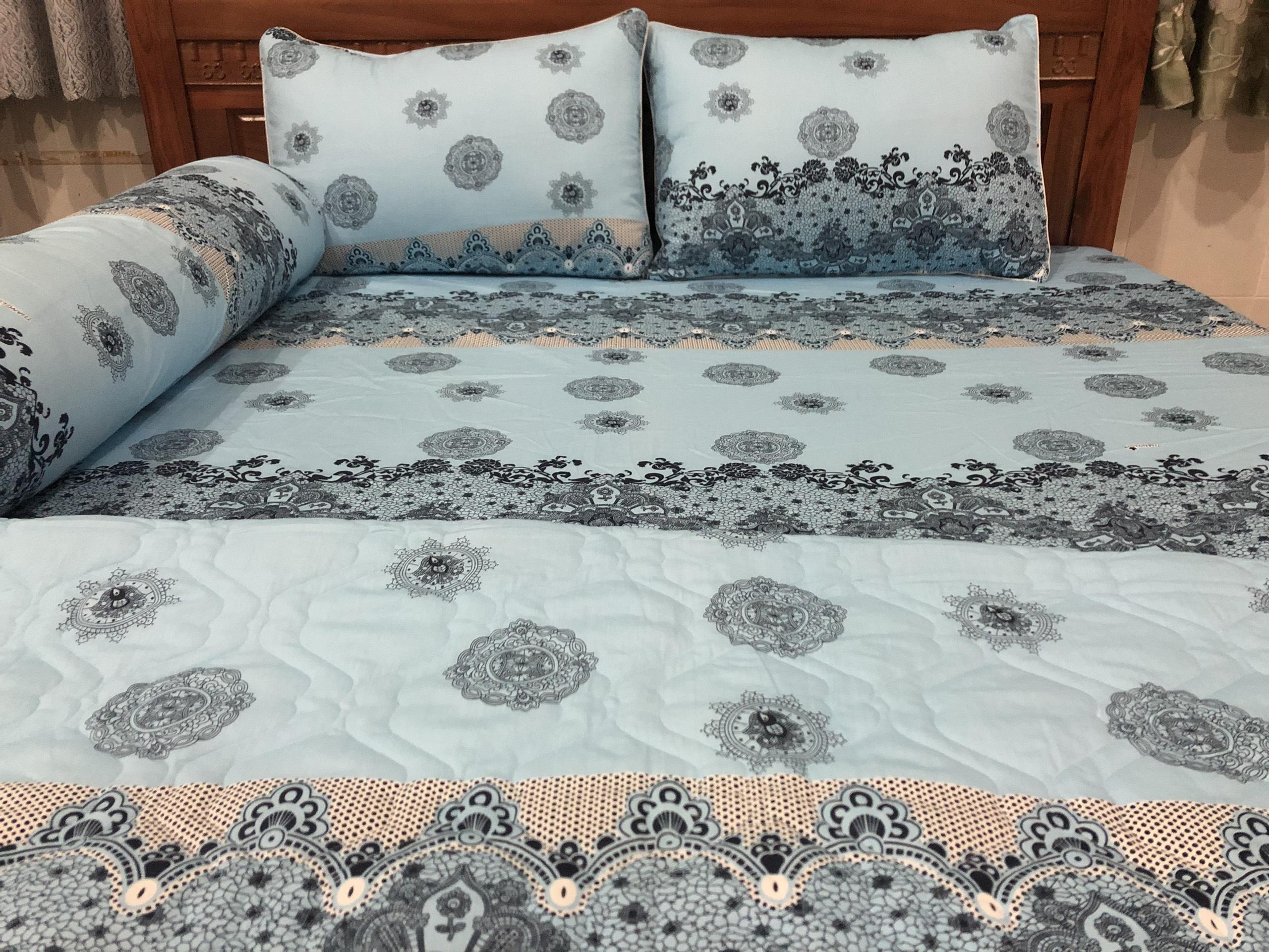 Bộ ga áo gối cao cấp Thắng Lợi (1m8 x 2m) gồm 1 dra + 3 áo gối