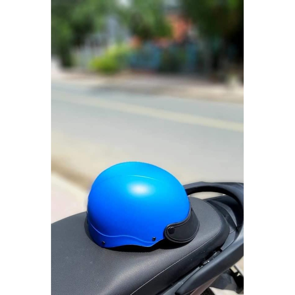 Nón Bảo Hiểm 1/2 Đầu Sơn Nhiều Màu Lựa Chọn (Xanh Biển)