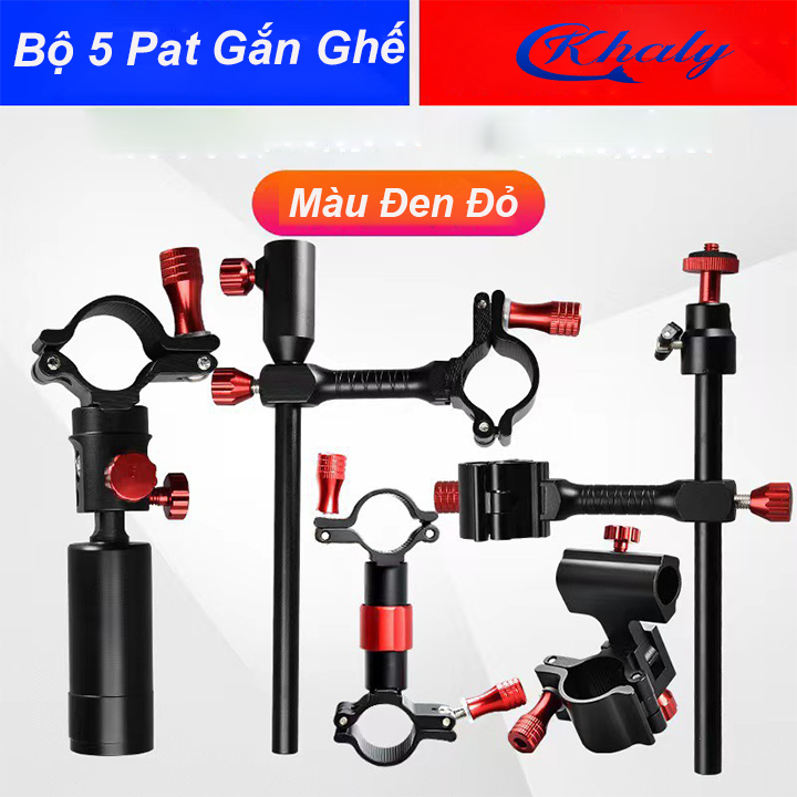 Khaly bộ pat gắn ghế câu cá - pat rọng - pat đèn - pat ô - pat chống cần - pat khay mồi cao cấp kk-05