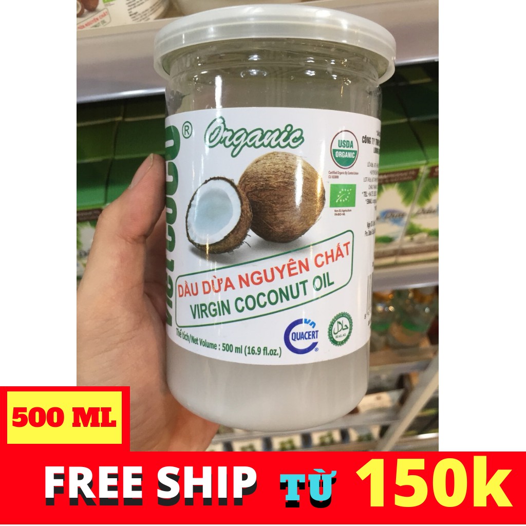 Dầu dừa nguyên chất organic vietcoco 500ml