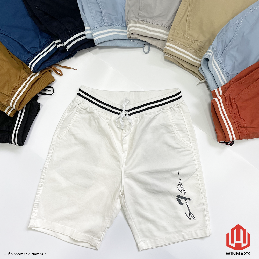Quần short kaki nam lưng bo s03 - winmaxx