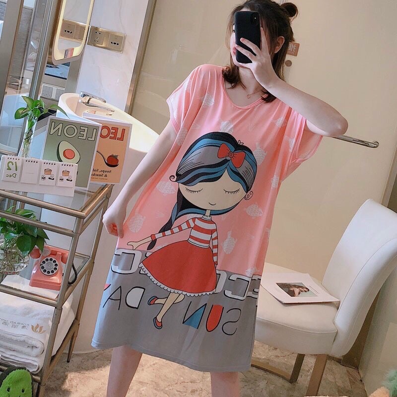 Váy ngủ cotton kute dáng suông siêu đẹp