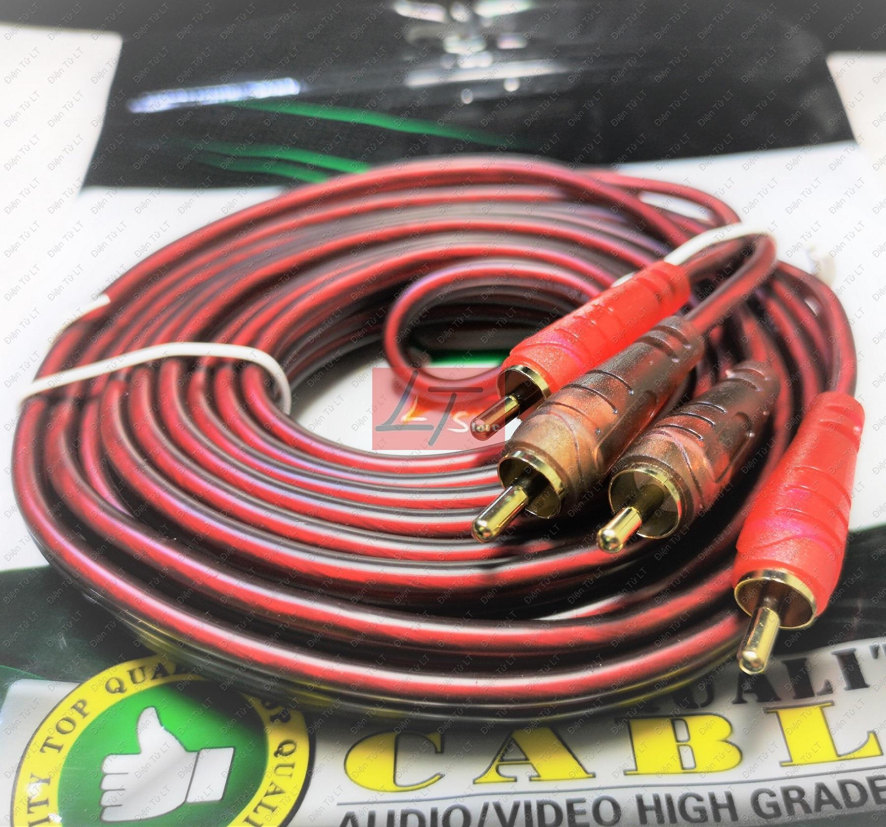 [HCM]Cáp loa 4 đầu hoa sen RCA dài 5M cao cấp (Dây AV 4 đầu)