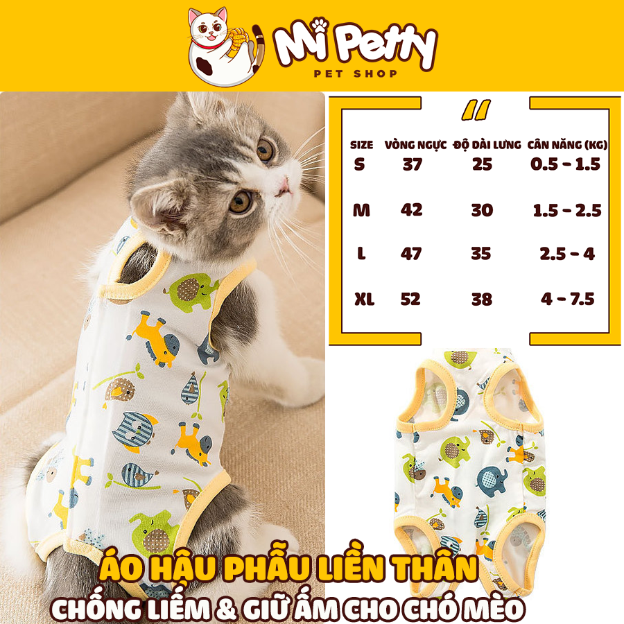 Áo chống liếm cho chó mèo - Áo hậu phẫu cho chó mèo - áo liền thân cho chó mèo - Jumpsuit cho thú cưng