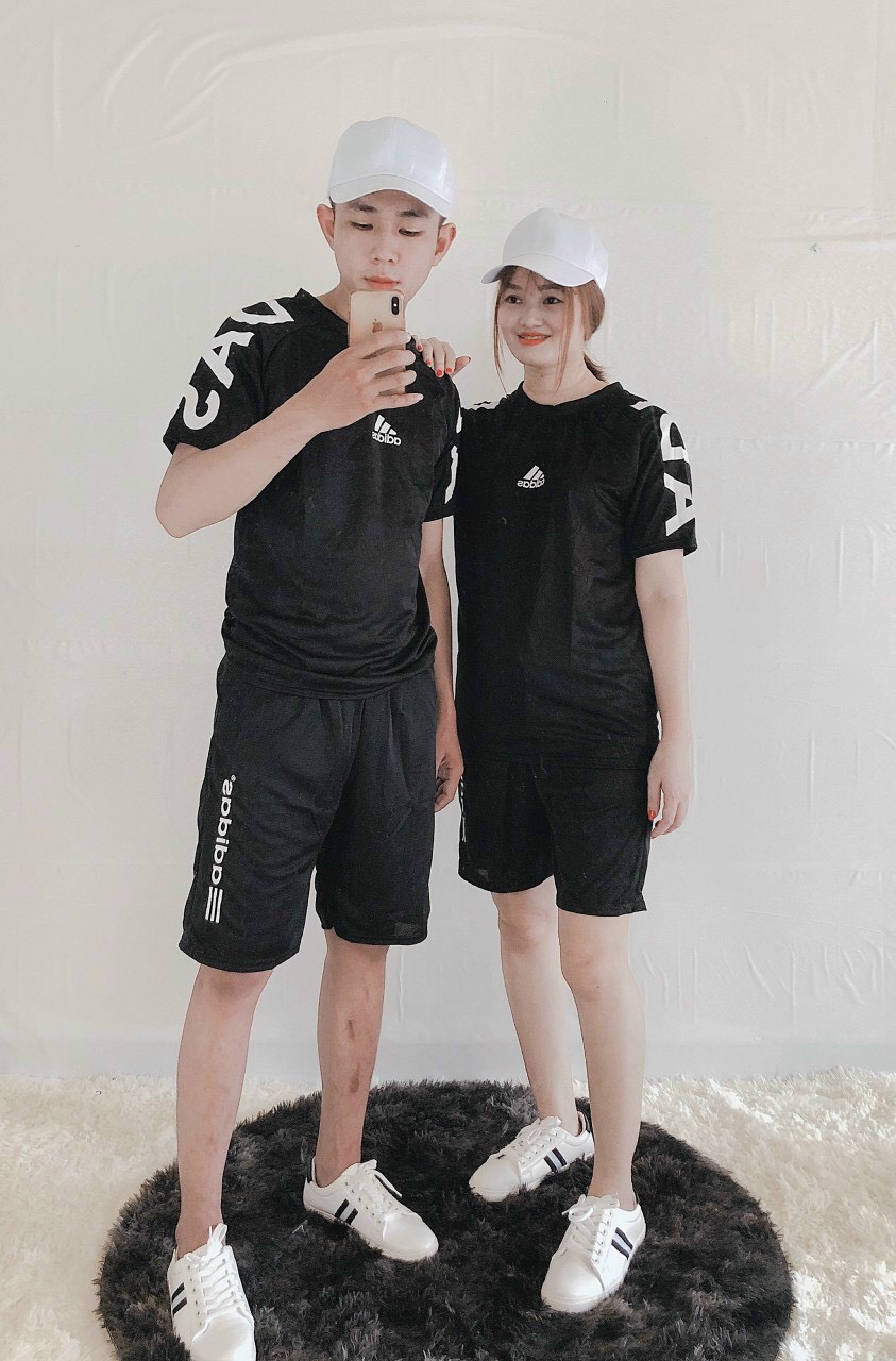 [HCM]Đồ bộ thể thao nam nữ  sét bộ thể thao nam nữ mang cặp đôi siêu xinh chất thun lạnh mịn mát -001ĐT