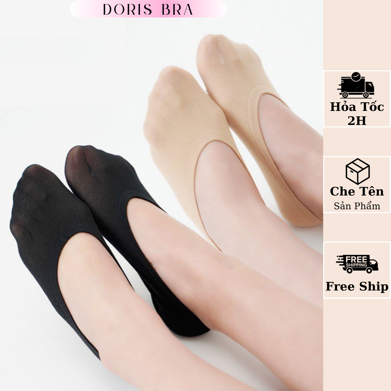 Tất vớ nữ Doris Bra, tất lười mỏng nhẹ tàng hình mềm mịn, siêu dai