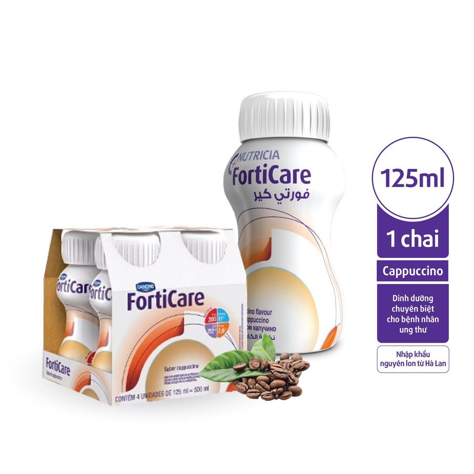 Sữa Forticare Nutricia vị cam chanh và capuchino 1 lốc 4 chai 125ml
